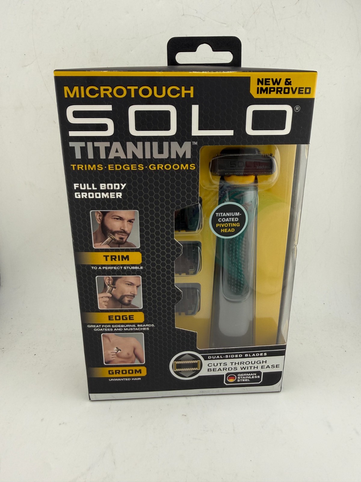 Micro Touch Solo Titanium Grooming Trimmer for Men – Black
