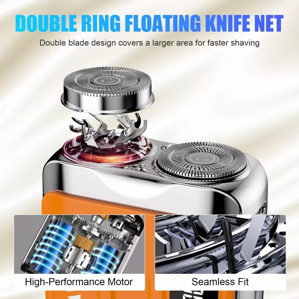 Men Mini Rotating Double Head Travel Shaver USB-C Charging Portable Shaver-R18