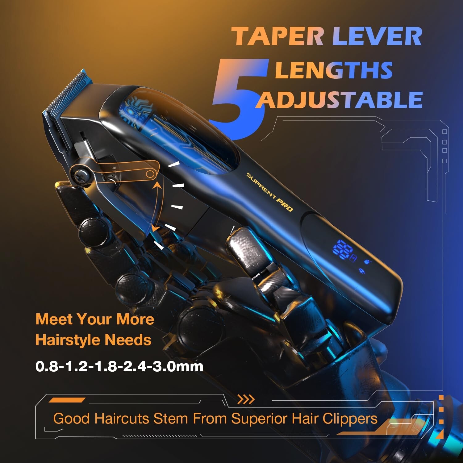 Cordless Hair Clippers Set with Charging Base, High Torque Brushless Motor