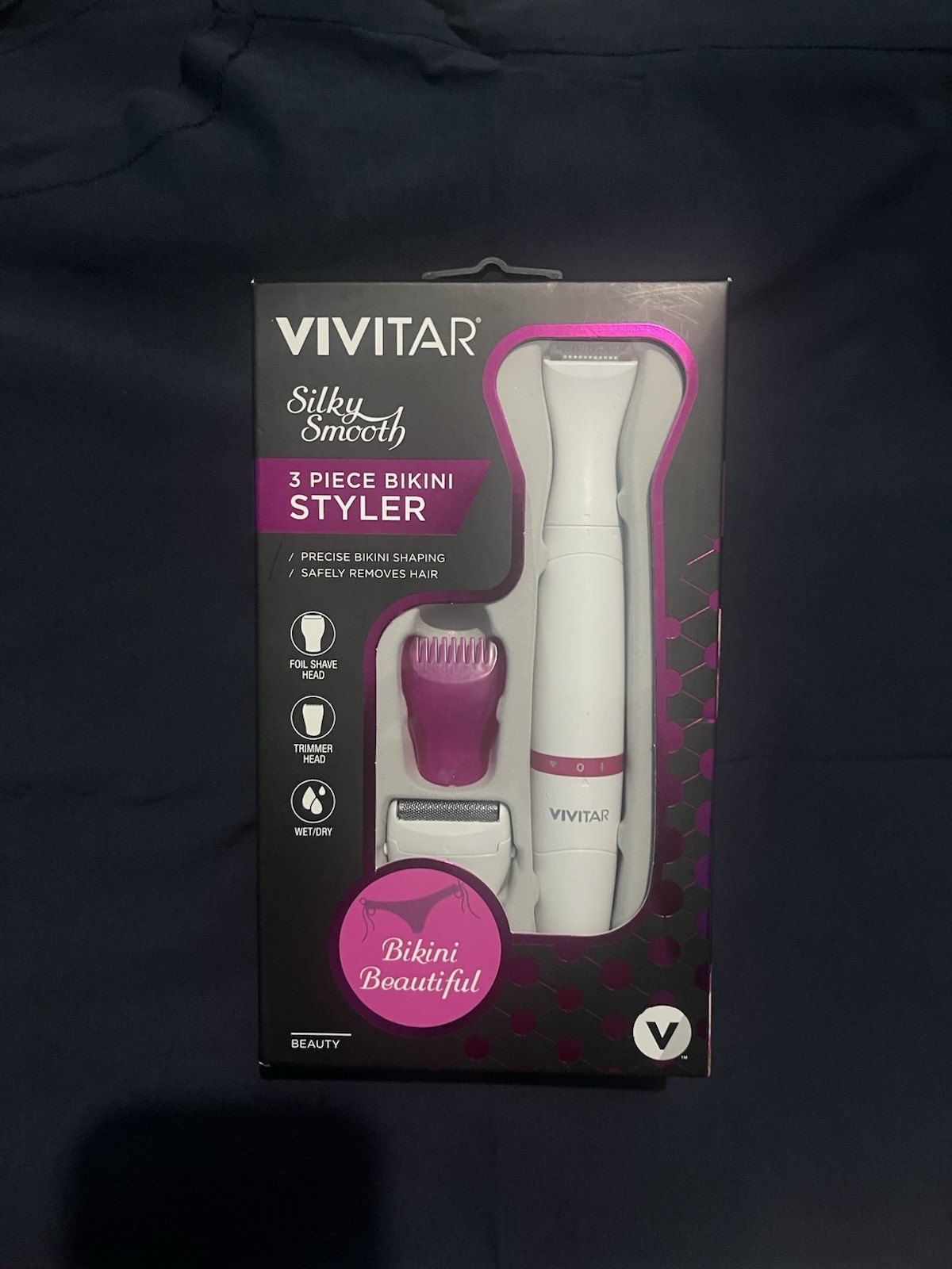 Vivitar Silky Smooth Bikini Trimmer Wet/Dry Battery 3-Heads Foil Head