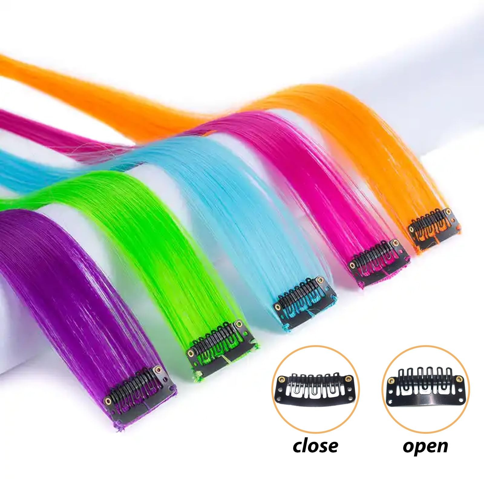 Hair Extension Clips, 30 Pcs 32mm 6-Teeth Wig 1 Count (Pack of 31), Black