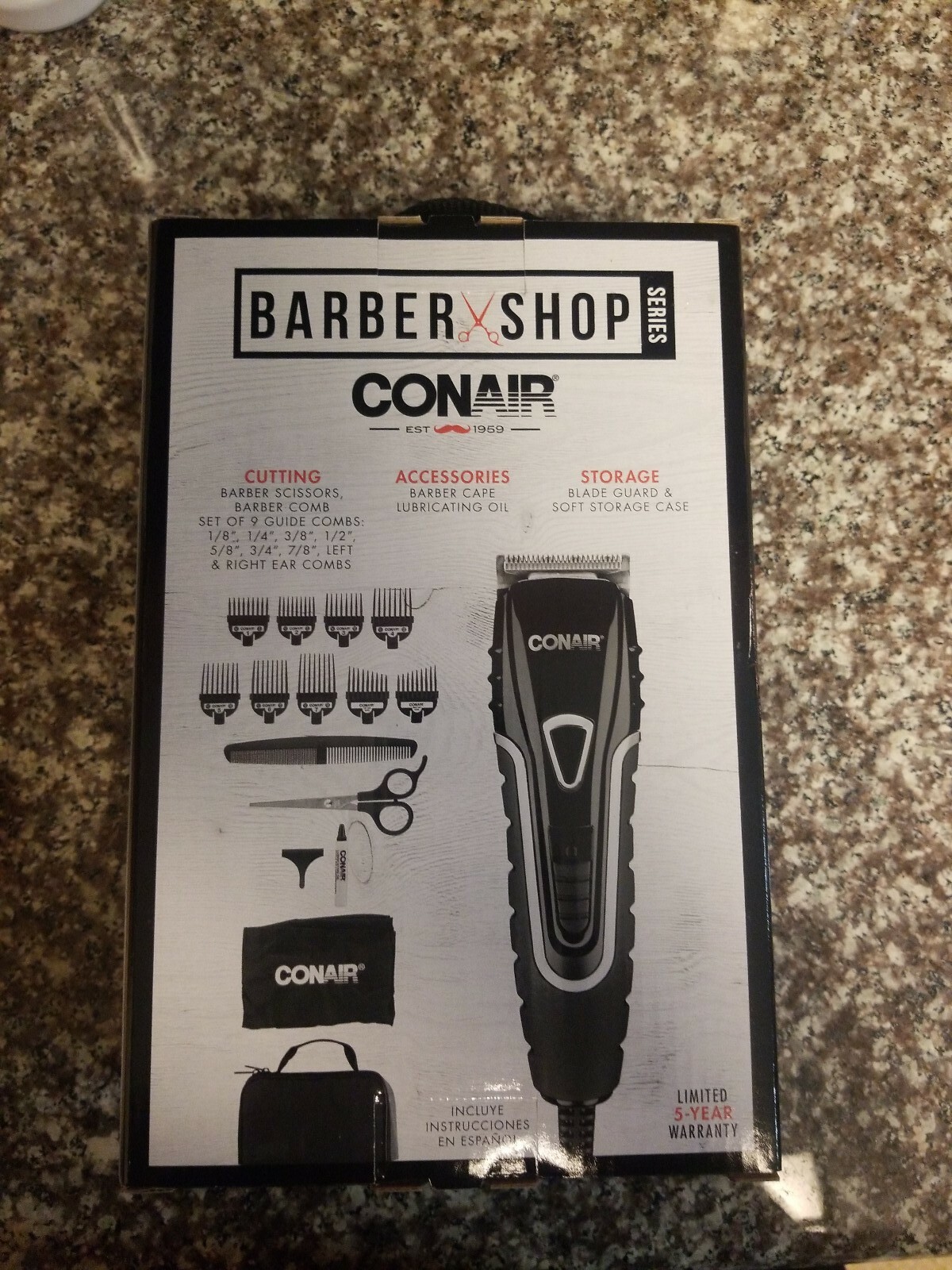 Conair Barbershop Series No-Slip Grip Hair Clippers 20 Piece Home Haircut Kit