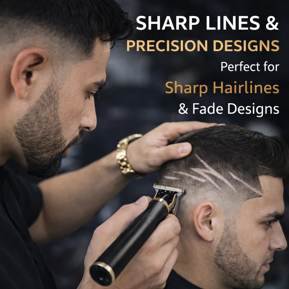 Vintage T9 Black Gold Beard & Hair Trimmer Cutter for Men – Professional