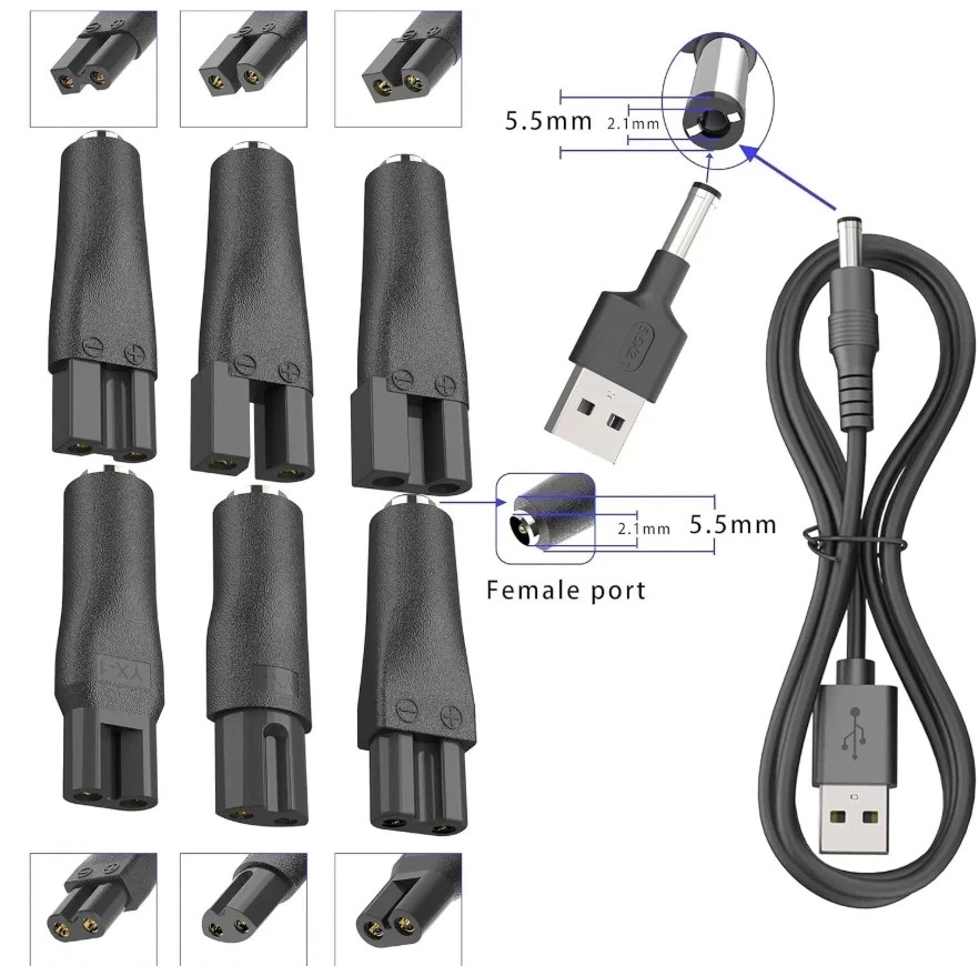 Power Cord 5V adapter for Hair Clippers,Beard trimmers,Beauty Instruments