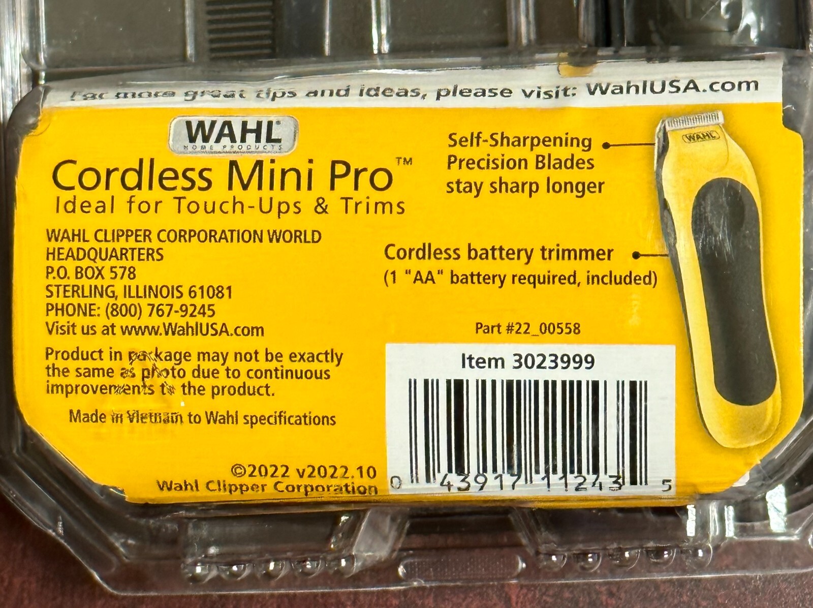 WAHL Mini Pro CORDLESS Compact TOUCH-UP Hair Beard BATTERY Precision Trimmer