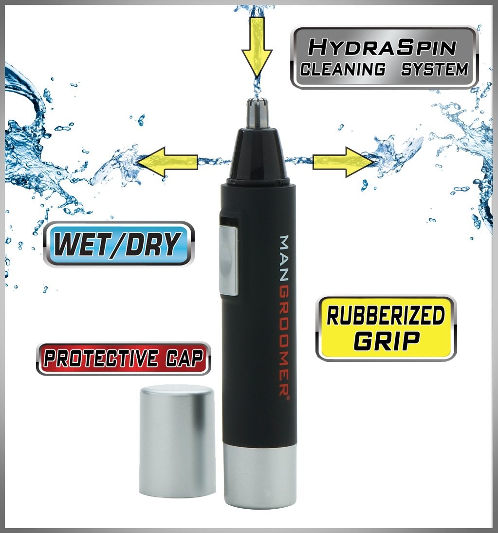 Silver and Black Hair Trimmer Hypoallergenic Stainless Steel Blades Wet Dry Use