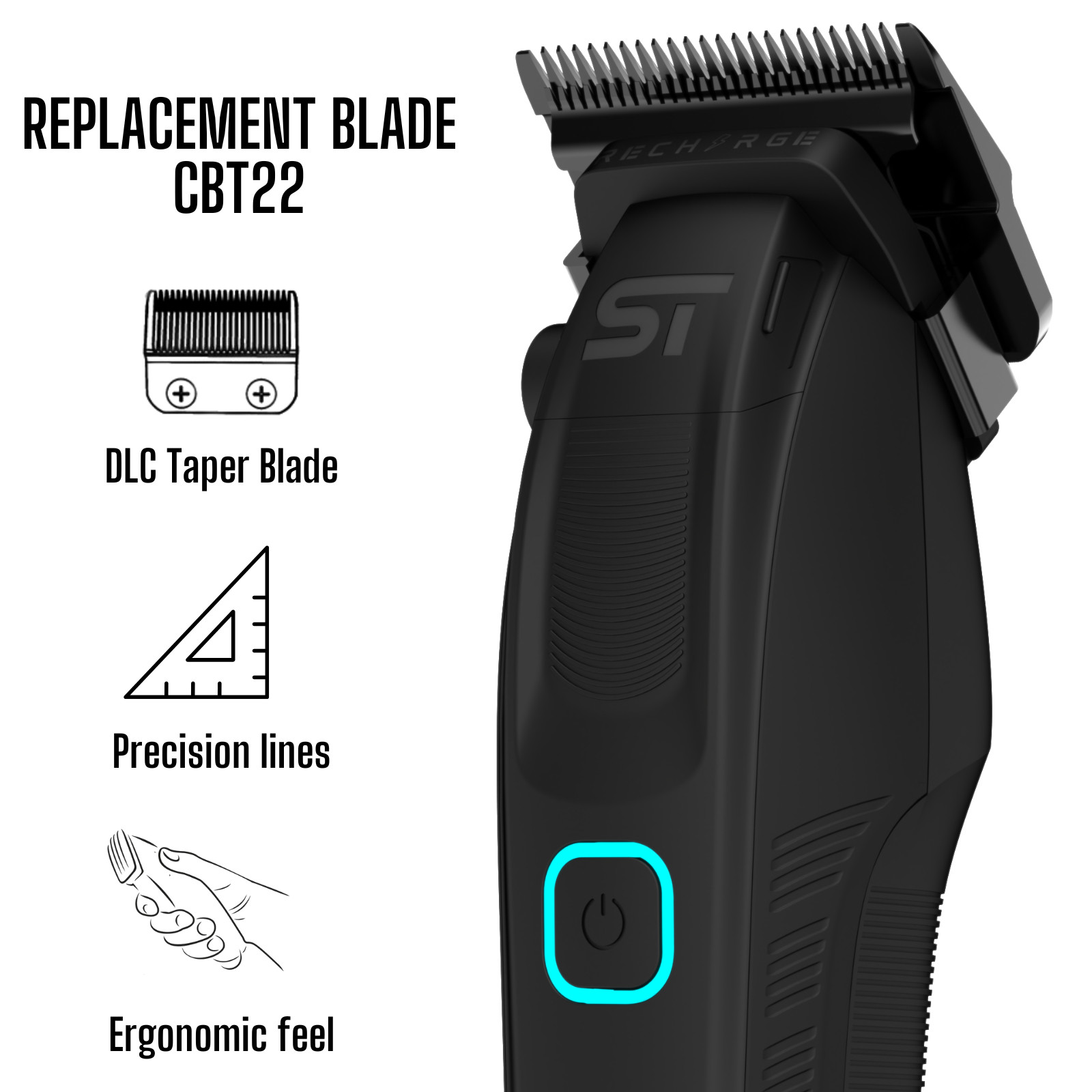 Product image Supreme Trimmer Recharge Clipper w/ DLC Taper Blade STC779 | Black