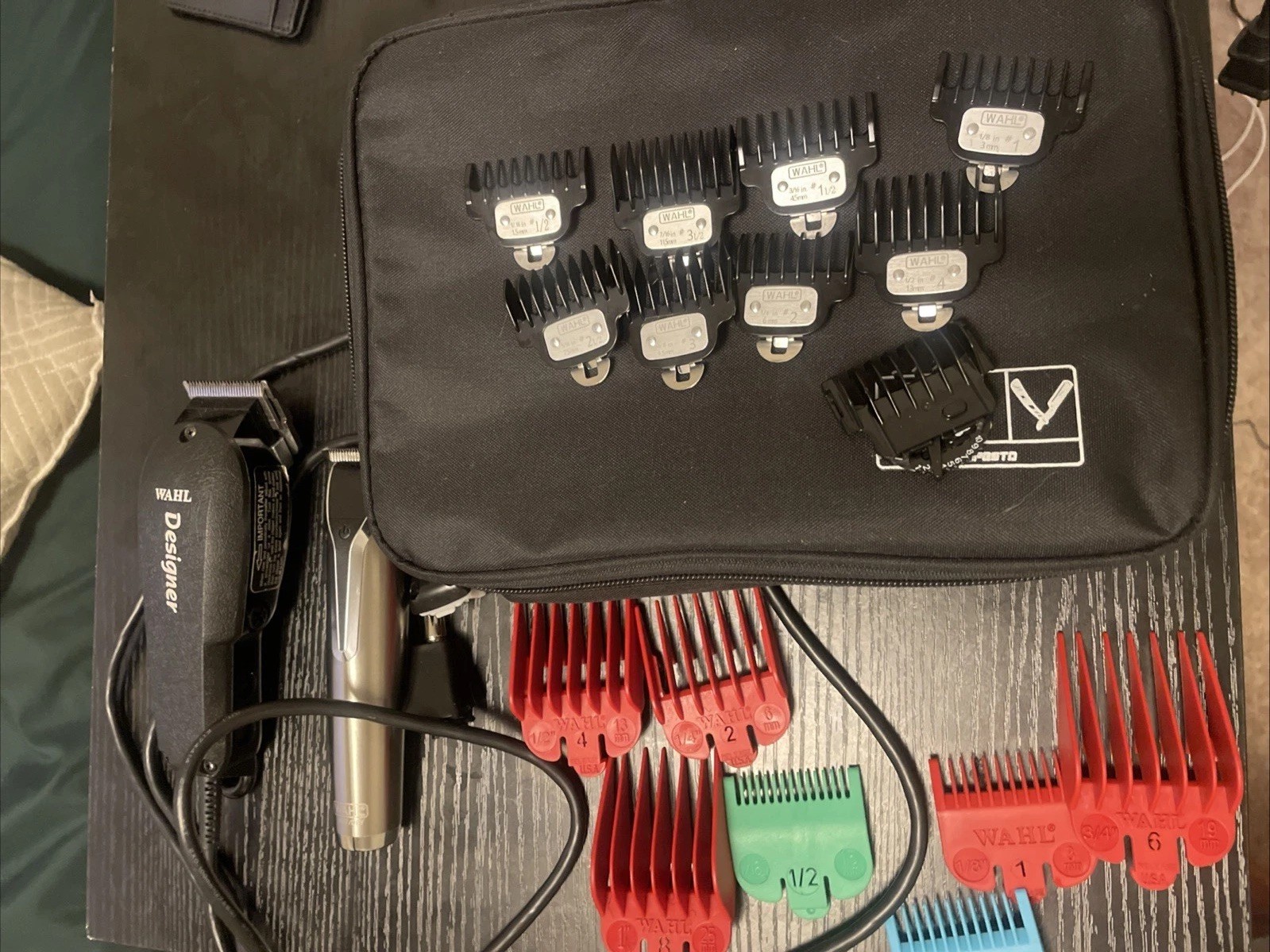 Wahl Designer Corded Clippers, Carry Case Wahl Stainless Steal Trimmers Chargers