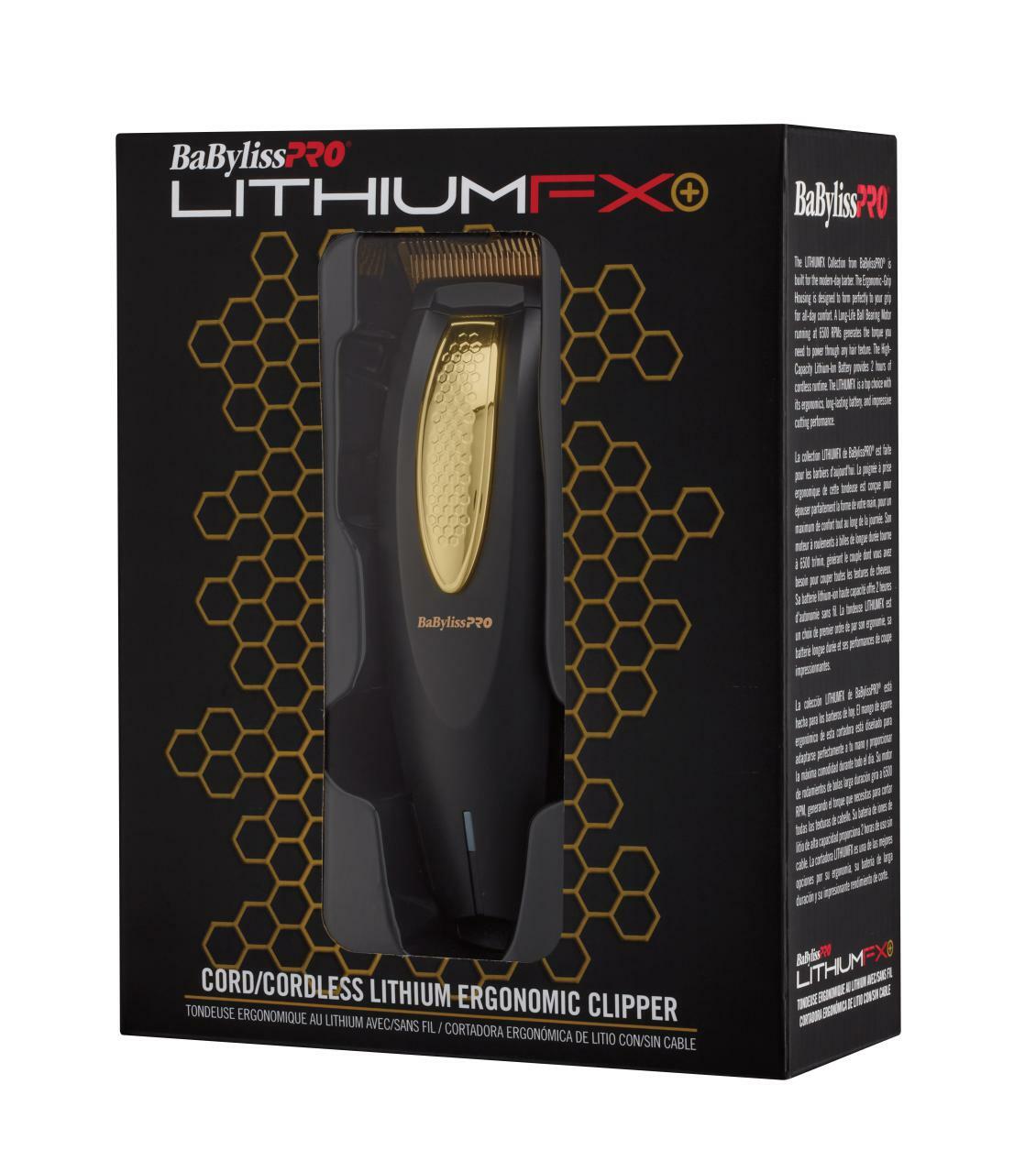 BaBylissPRO LITHIUMFX Cord/Cordless Lithium Ergonomic Clipper | FX673N