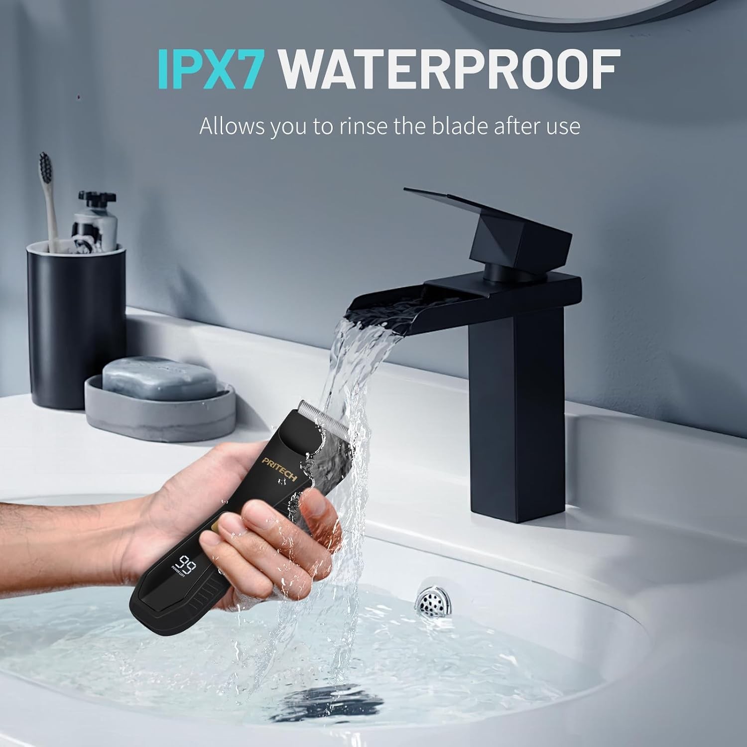 Waterproof Ceramic Pubic Hair Trimmer for Men Body Hair Grooming Trimmer