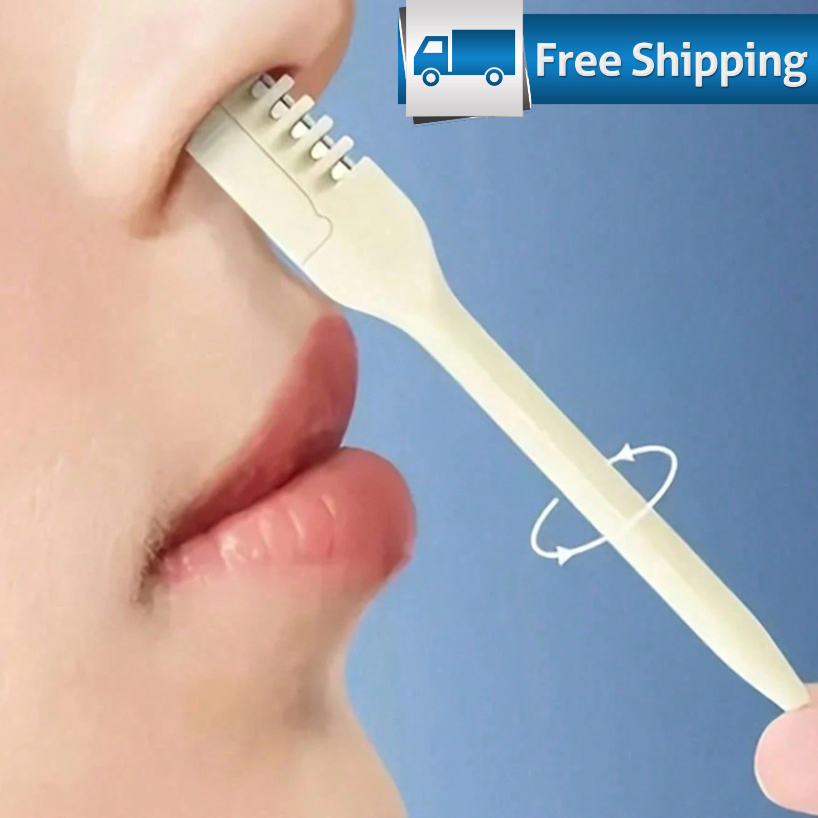 10pcs Nose Ear Hair Trimmer 360° Manual Portable Nose Hair Remover Clippers Set