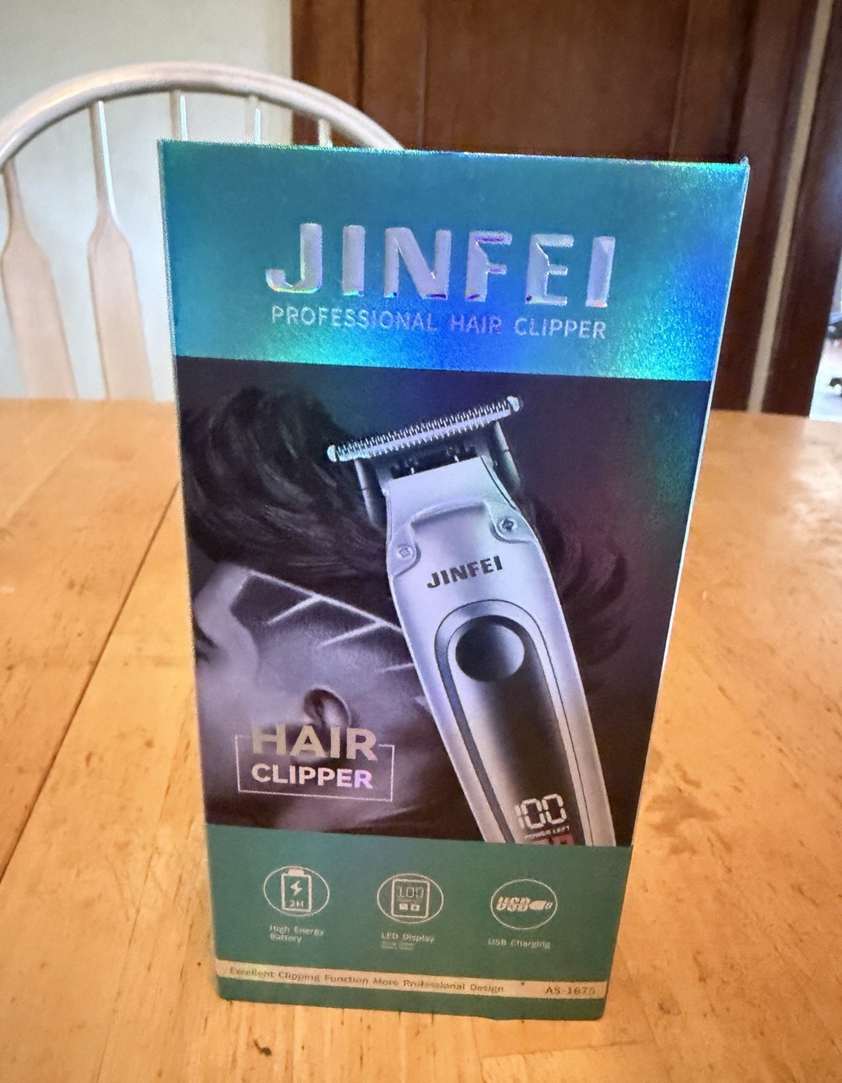 JINFEI T-Blade Cordless Hair Clipper, USB Rechargeable, LED, Black