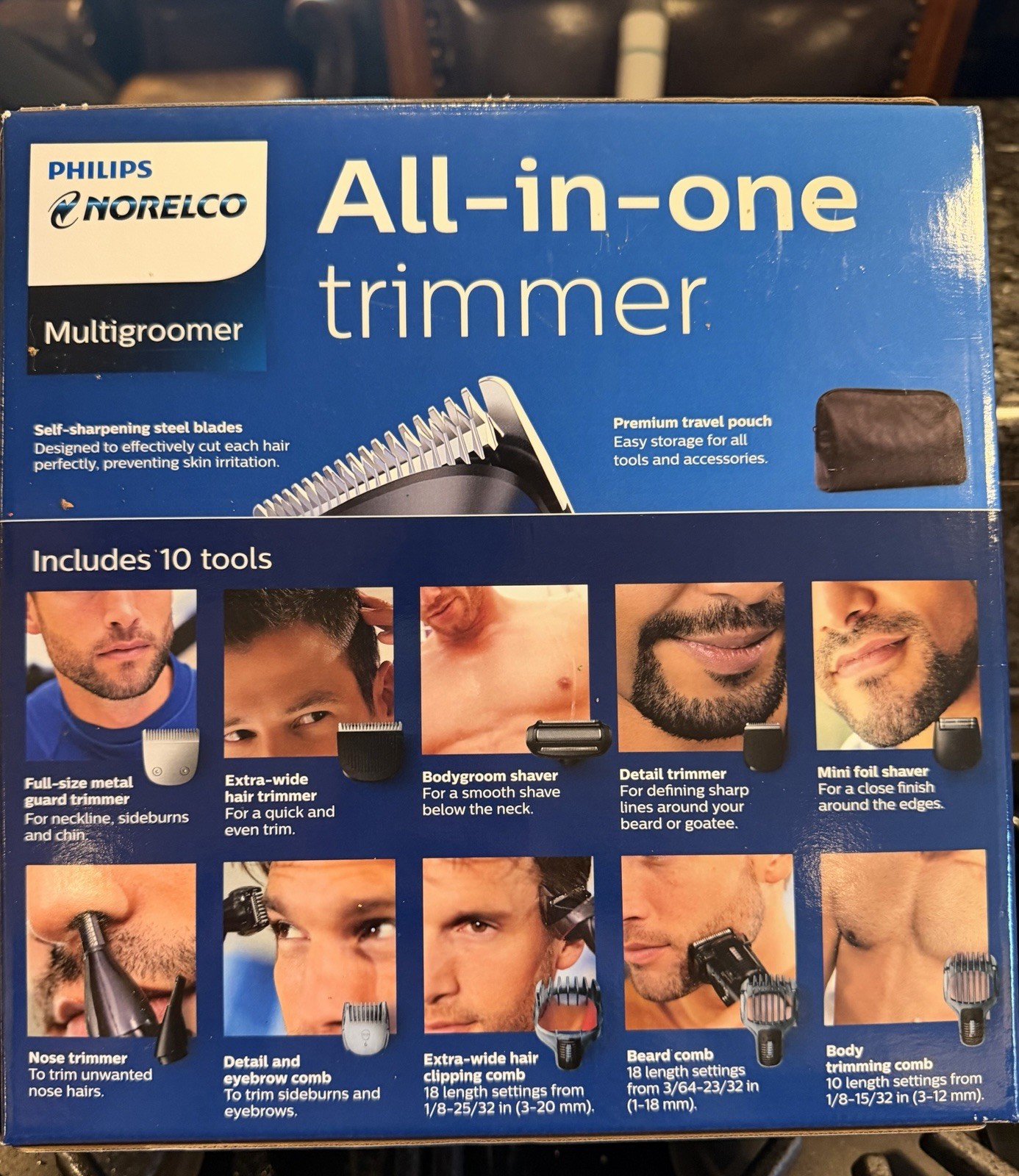 Philips Norelco Series 7000 Trimmer 10+ Tools Shower-Proof Turbo Li-Ion