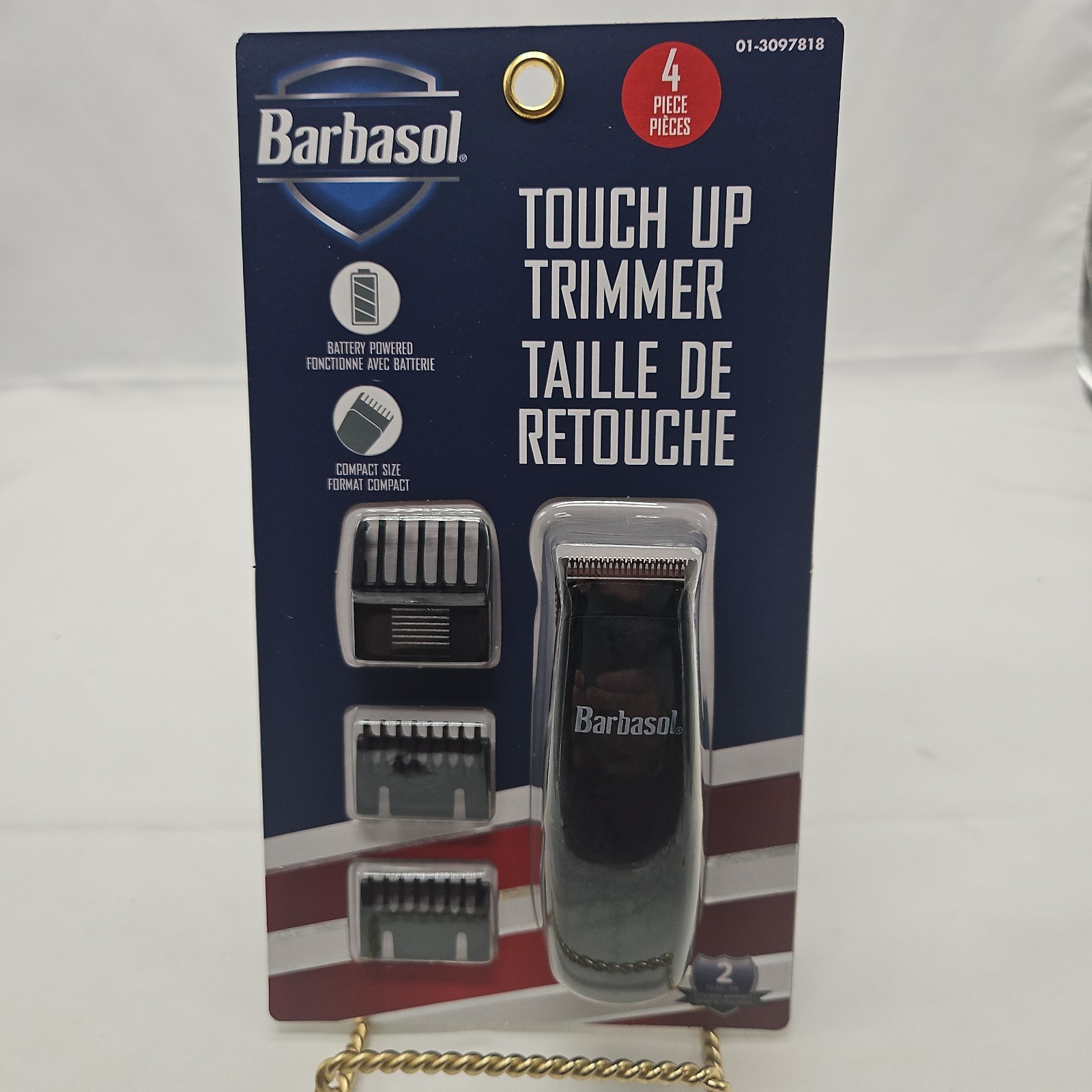 Barbasol Touch Up Trimmer 4-Piece Set Compact Battery Powered Grooming Kit