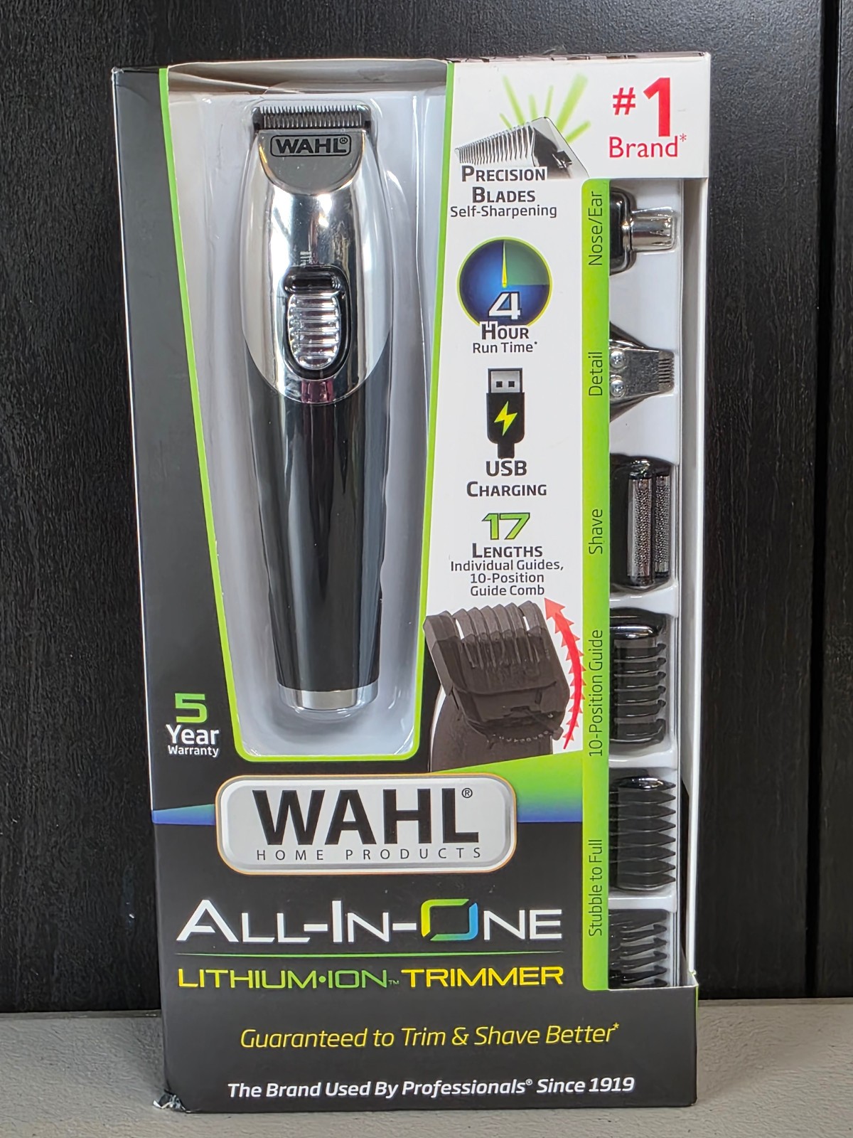 Wahl All-In-One Lithium Ion Trimmer Set w/ 4 Detachable Heads 9893-700