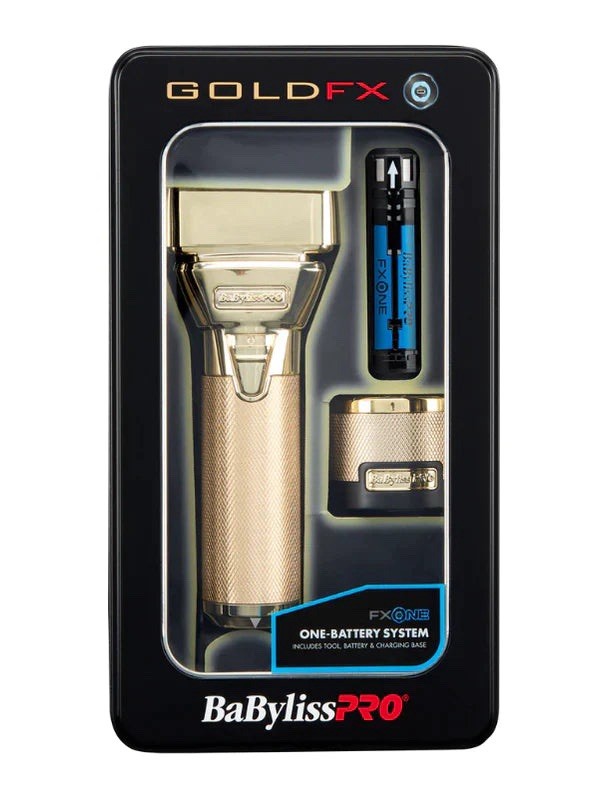 BaByliss Pro FXONE GOLDFX All-Metal Interchangeable-Battery Shaver Gold #FX79FSG