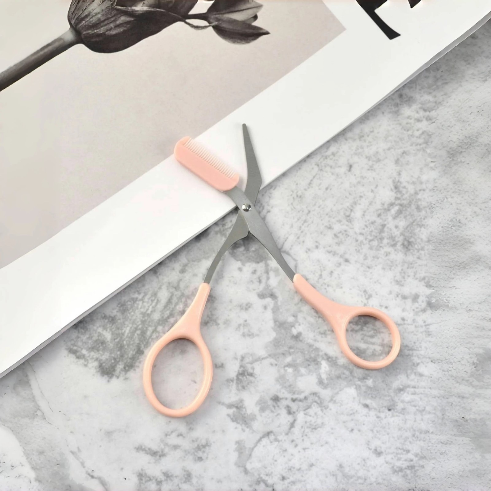 1-Piece Eyebrow Trimmer Scissors Kit – Grooming Set with Comb for Men & Women