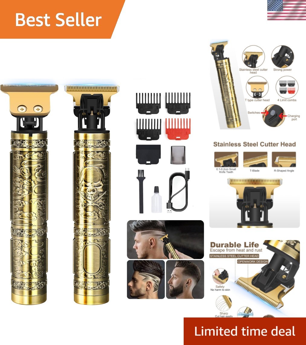 Professional Cordless Hair Trimmer for Men – Effortless Grooming in Bronze