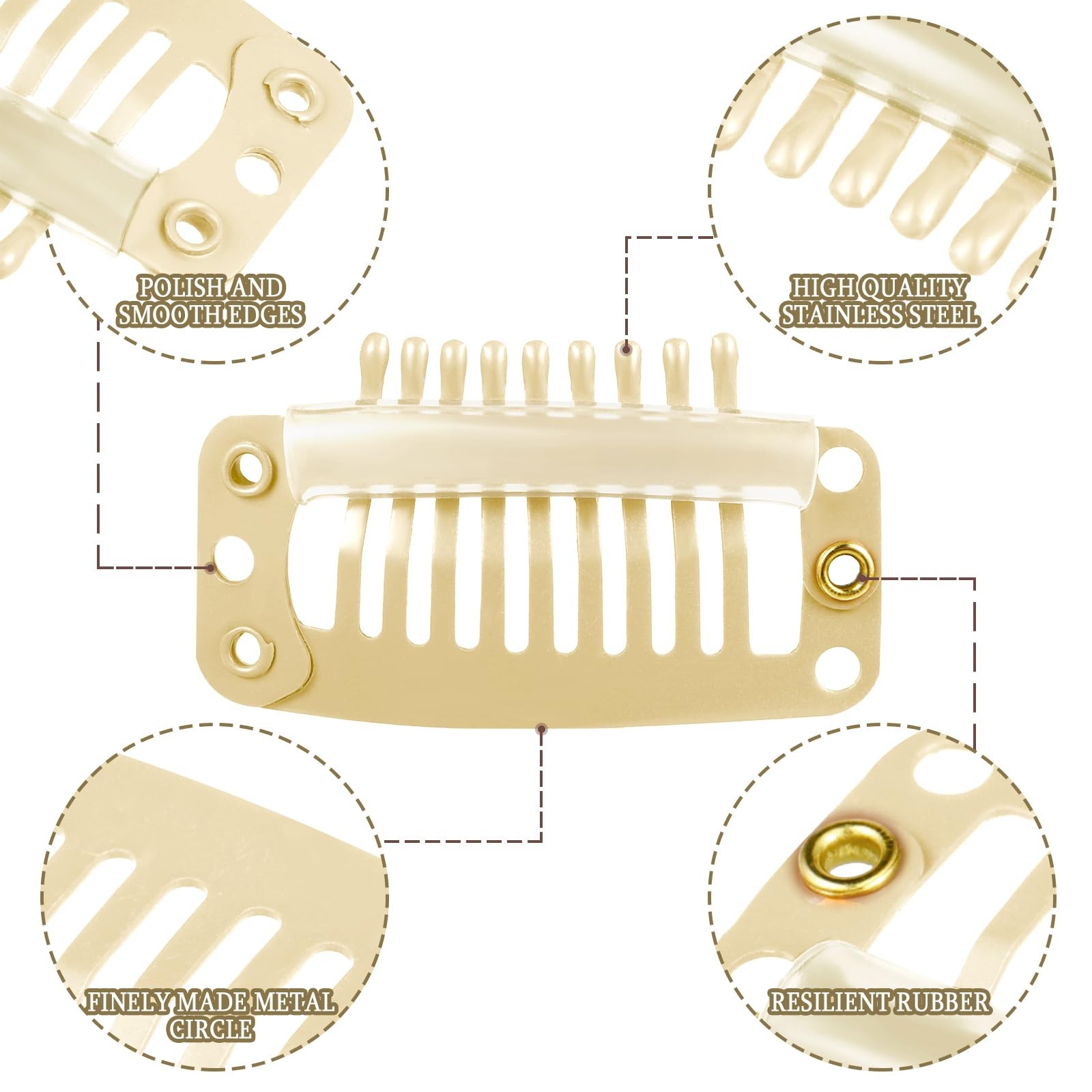 WILLBOND 30 Pieces 32 mm 9-teeth Hair 30 Count (Pack of 1), Mixed Colors
