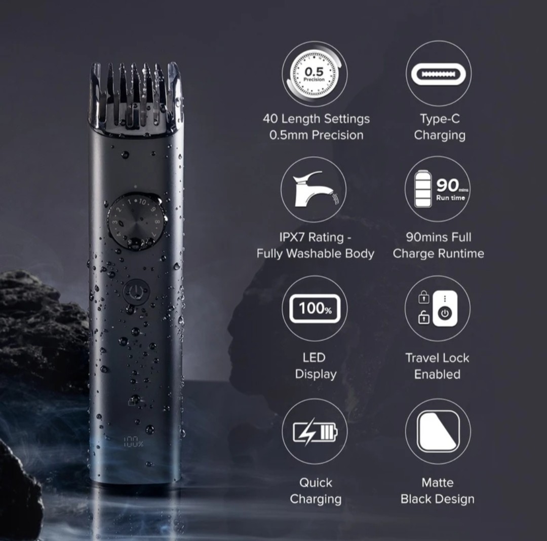 Xiaomi Beard Trimmer for Men | 0.5mm Type-C Fast Charging Led Display