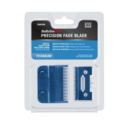 BaBylissPRO Blue Titanium Metal-Injection Molded Precision Fade Blade | FX8022BL