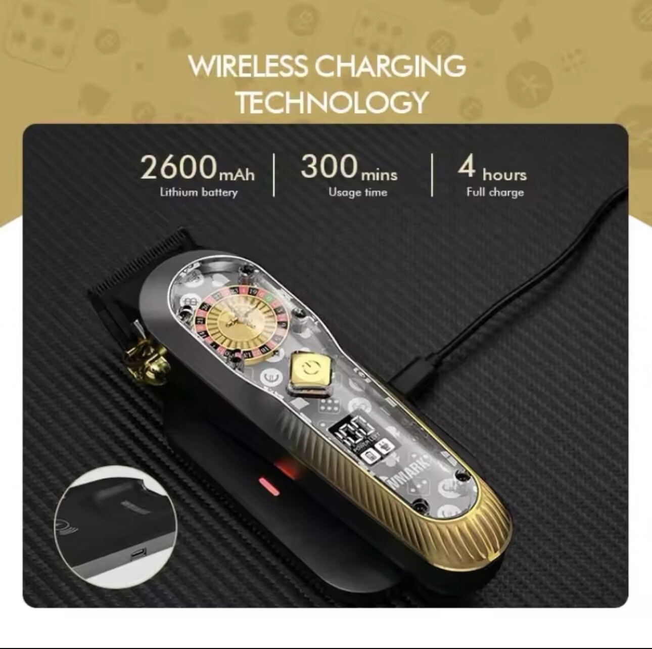 WMARK NG-134 2024, Professional Cordless Hair Clipper, Low Noise, Rechargeable