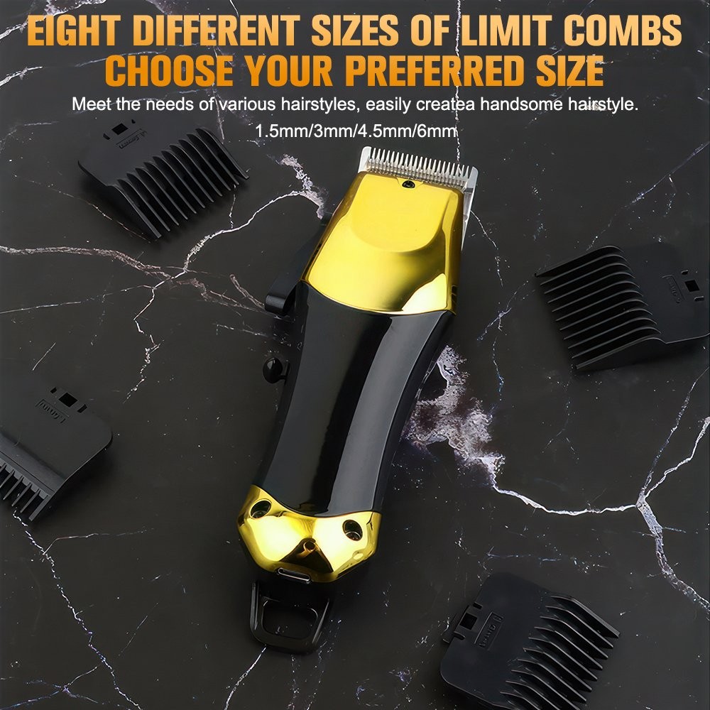 Professional Men Hair Clipper Set Cordless Electric Trimmer Rechargeable Shaver