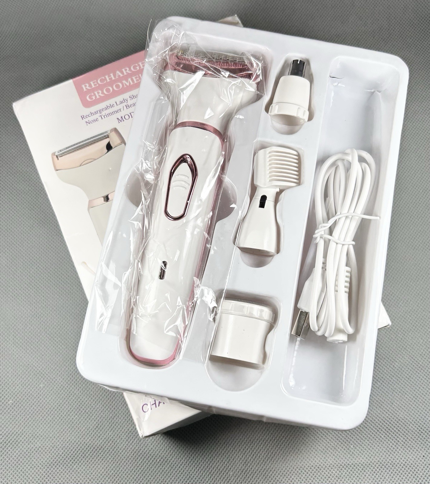 Womens Grooming Kit, Rechargeable USB 5V 3W Shaver 4 in 1 RF-3028 KIT