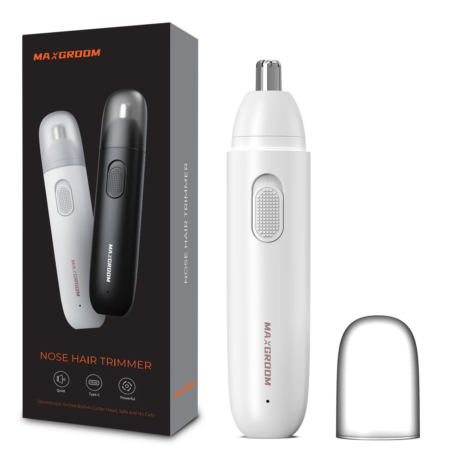 MAXGROOM Nose Hair Trimmer Rechargeable 360° Dual-Blade Eyebrow Ear Trimmer Men