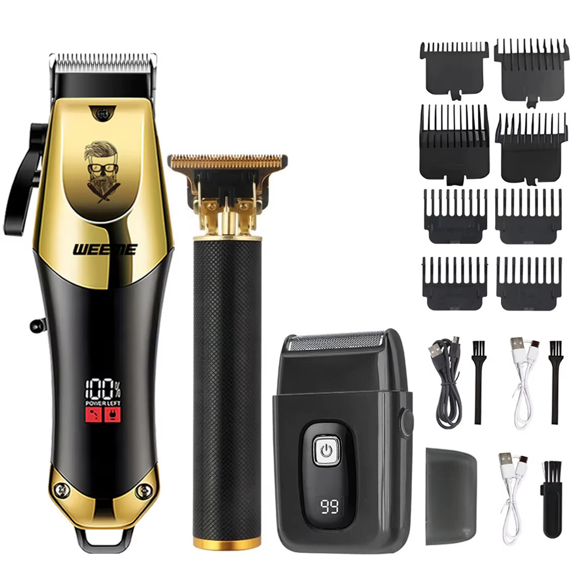 T9 Vintage Hair Clipper Beard Trimmer Rechargeable Grooming Kit Nose Trimmer USA