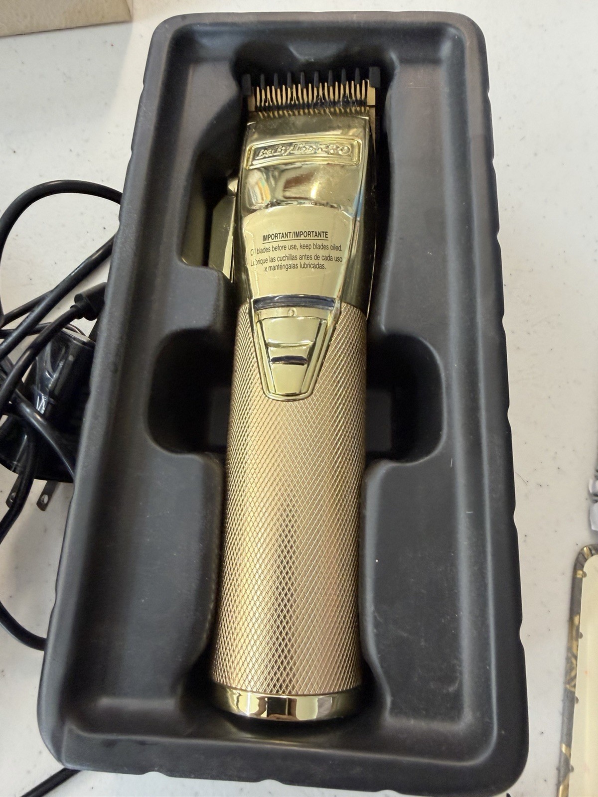 BabylissPro FX870G Cordless Lithium-Ion Adjustable Clipper – Gold – Works GREAT