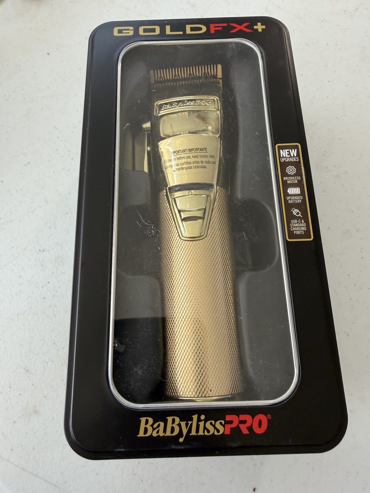 BabylissPro FX870G Cordless Lithium-Ion Adjustable Clipper – Gold – Works GREAT