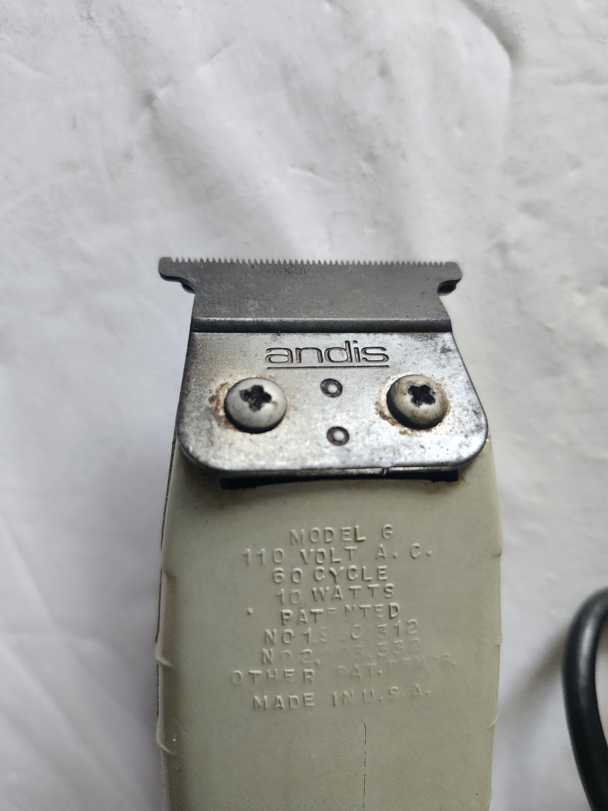 Andis Model G Corded Electric Hair Clipper/trimmer Gray, Square Blade, Tested.