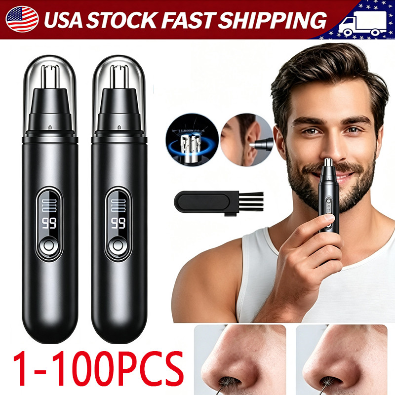Ear & Nose Hair Trimmer with LED indicator USB Rechargeable Water Resistant LOT