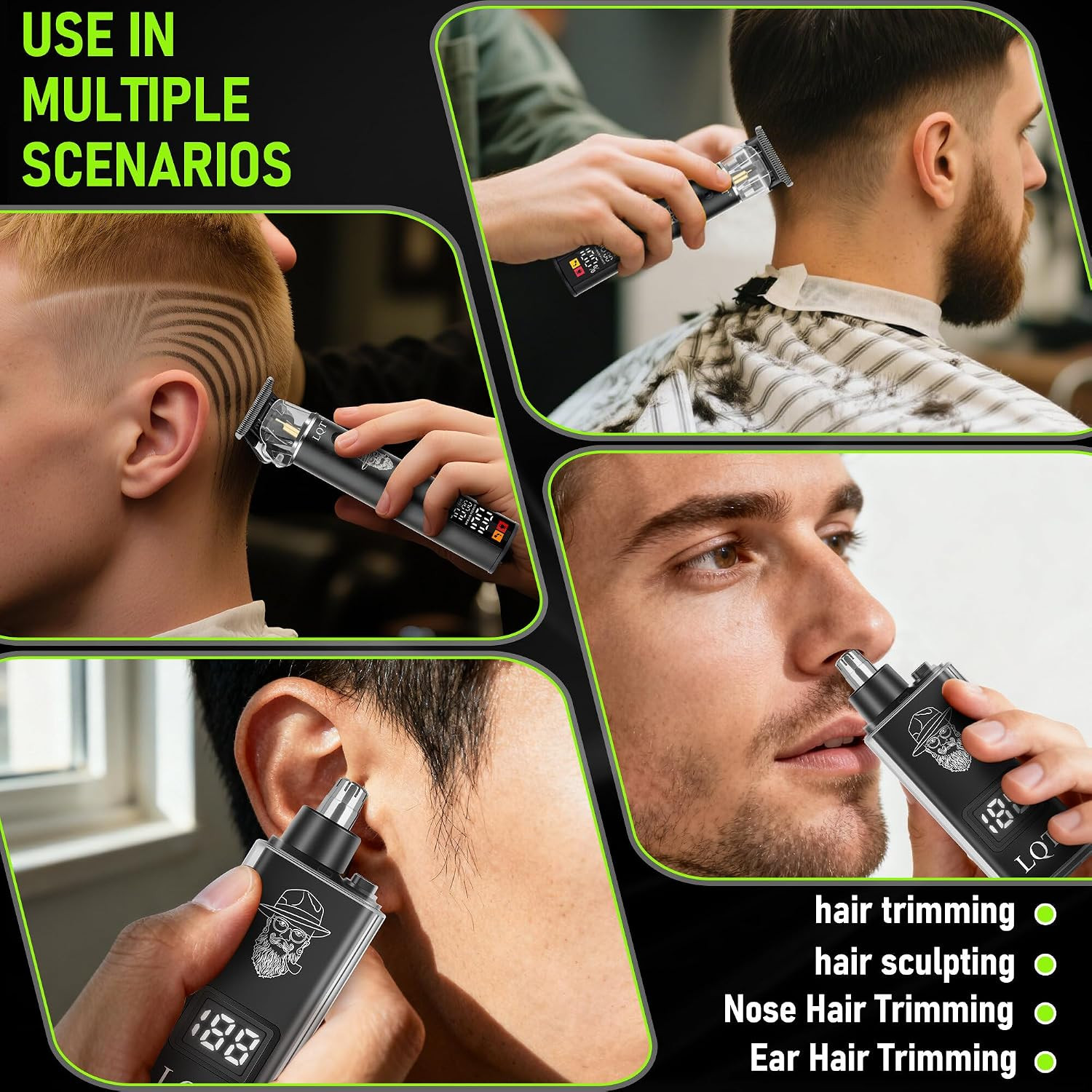Rechargeable Beard Trimmer Kit for Mustaches, Nose Hair, and Light Detailing and