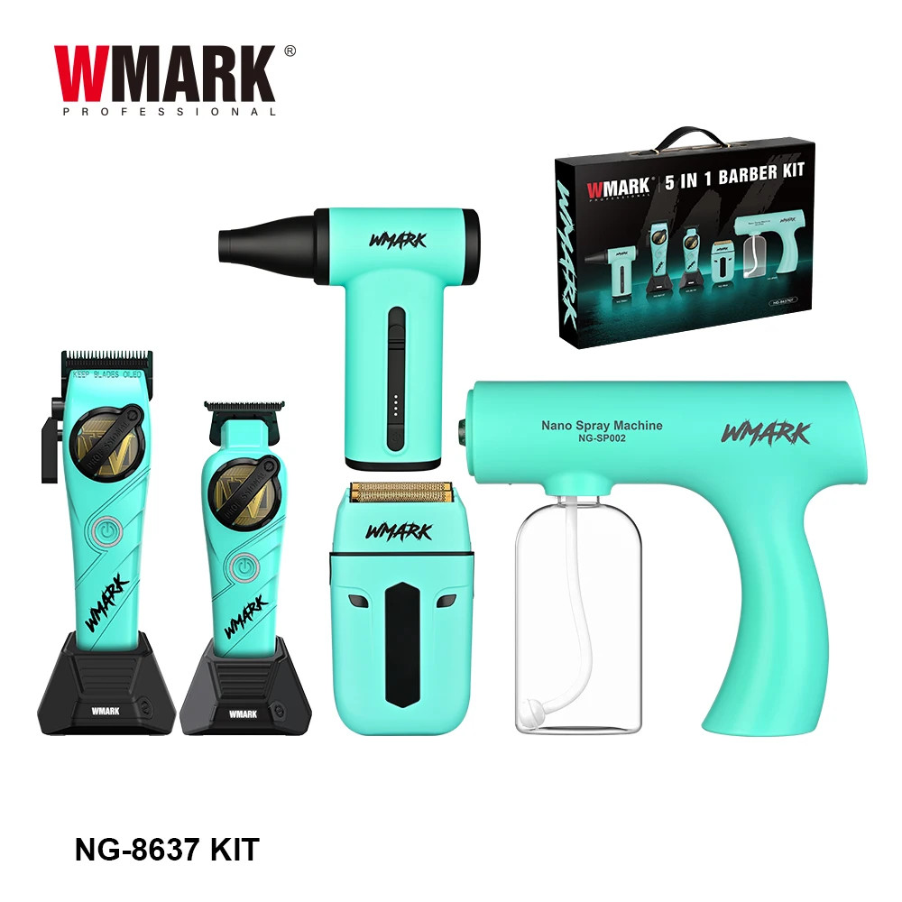 5-in-1 NG-8637 Barber Kit — Hair Clipper, Shaver, Dryer & Spray Bottle Gift Set