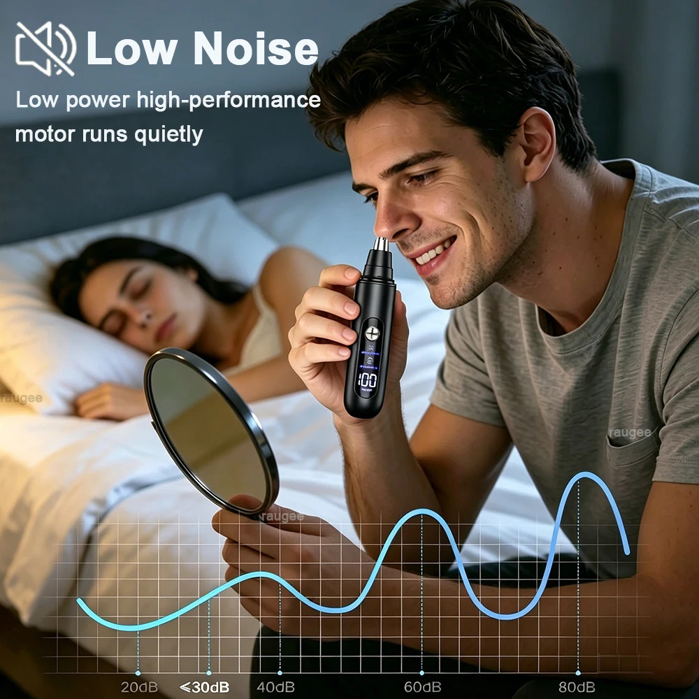 Ear and Nose Hair Trimmer with LED indicator USB Rechargeable Water Resistant