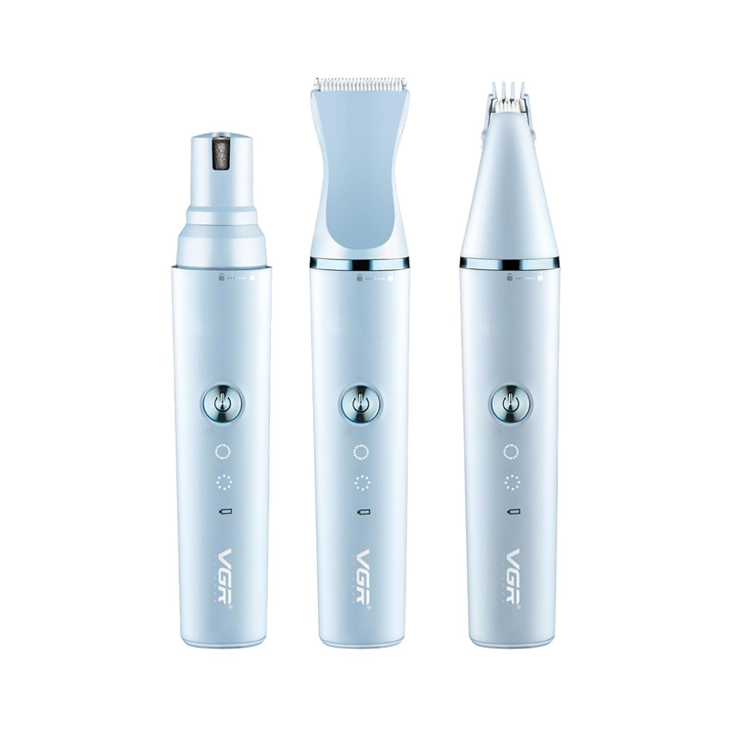 VGR V-205 3-in-1 Waterproof Pet Grooming Kit 120-Min Runtime Blue Edition