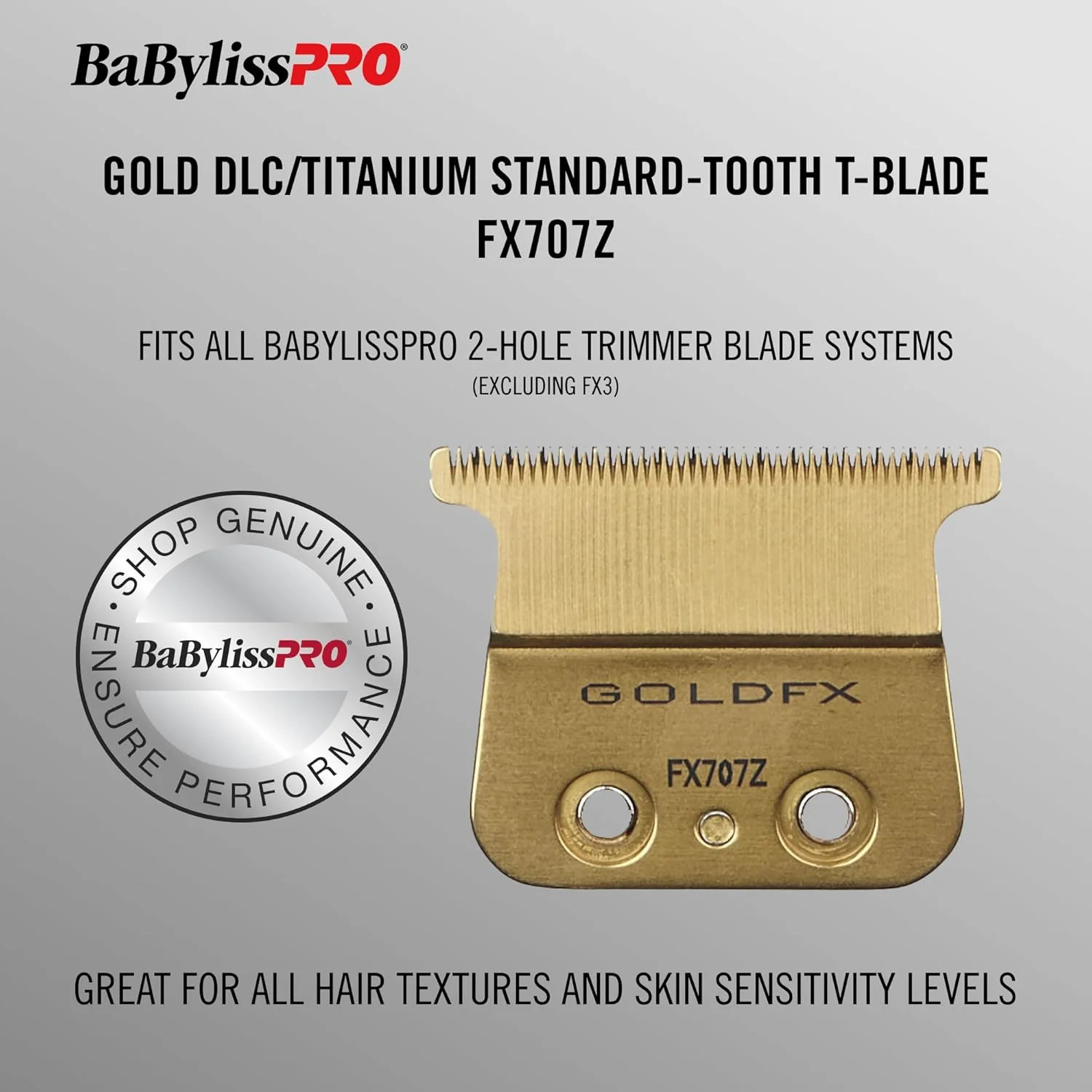 BaBylissPRO Trimmer Blade – Gold DLC/Titanium Standard Tooth (FX707Z)