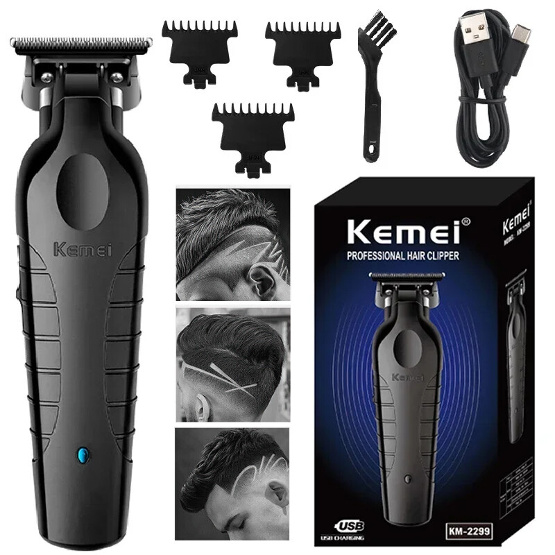 Kemei 2299 Barber Cordless Hair Trimmer 0mm Zero Gapped Carving