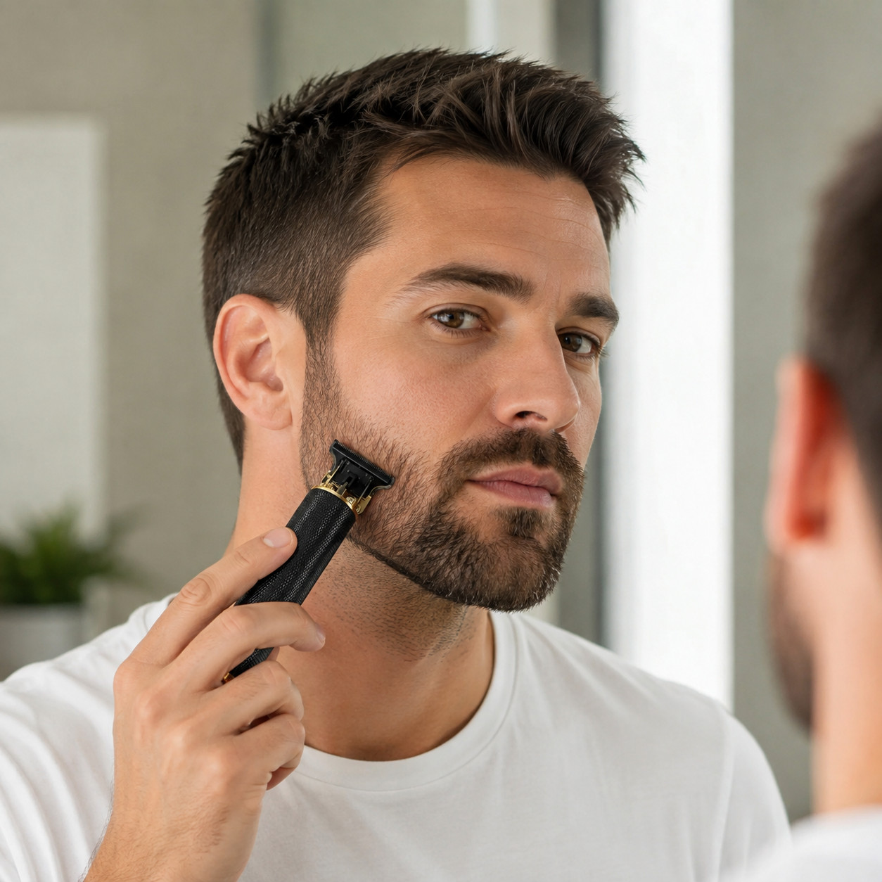 Vintage T9 Black Gold Beard Hair Trimmer USB Rechargeable Clipper Men Kit