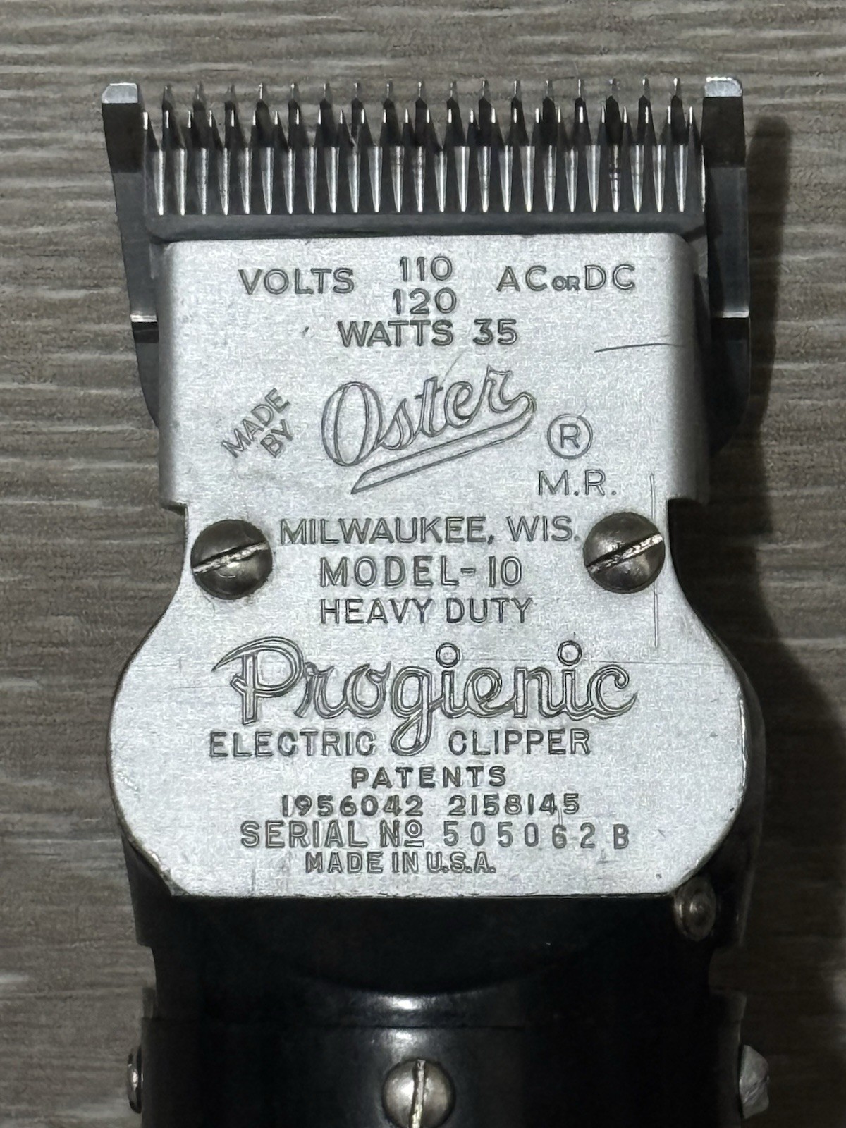 Vintage Oster Hair Clippers-Model 10 Progienic-Heavy Duty WORKING/CLEANED