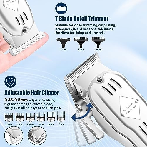 SUNNOW Men’s Cordless Hair Clippers, Beard Trimmer & Foil Shaver Kit, Waterproof