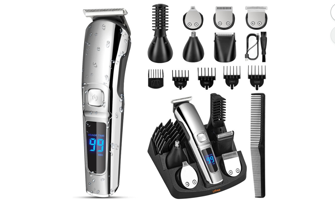 Ufree Beard Trimmer for Men, Waterproof Electric Razor, Grooming Kit | Stainless