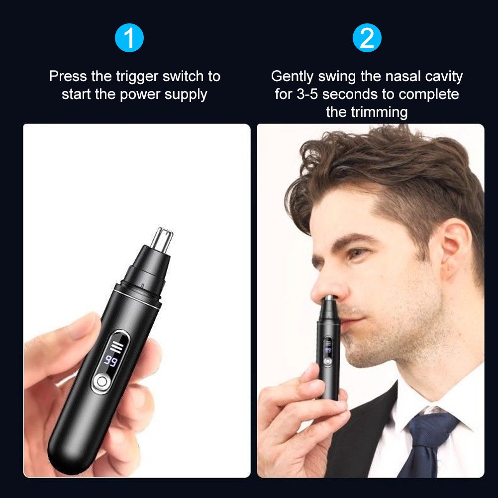 Rechargeable Ear & Nose Trimmer for Men Women- LED Display&Easy Clean Technology