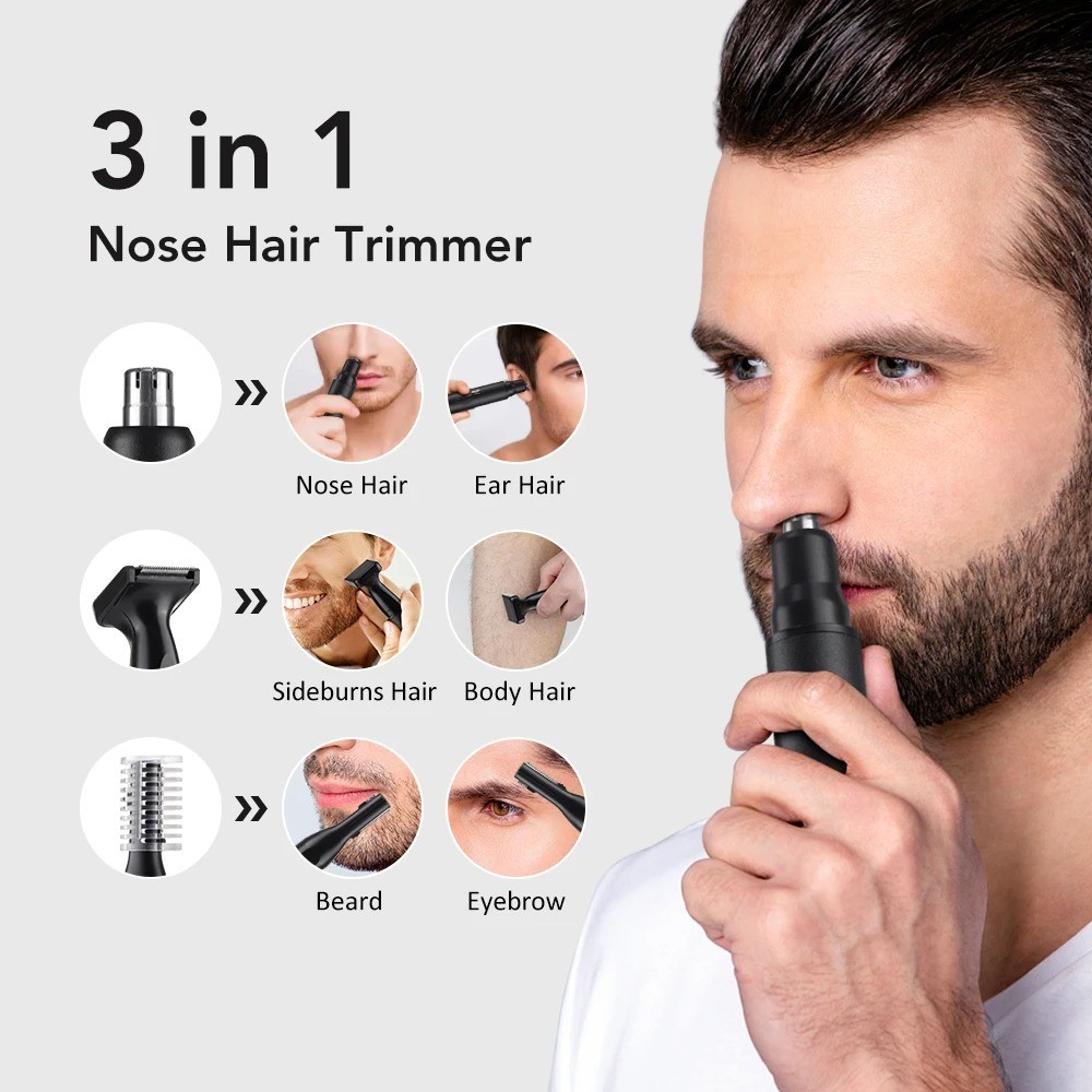 USB Nose & Ear Hair Trimmer Men & Women Portable Mini Rechargeable Clipper