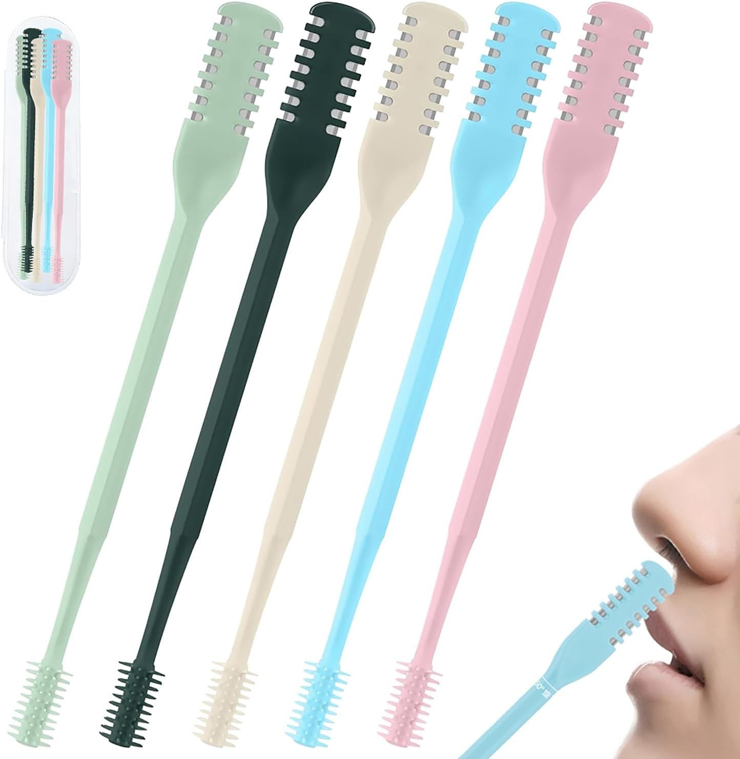 5Pcs 2-in-1 Nose Hair Trimmer for Men Women: 2026 New Portable Double Sided 3…
