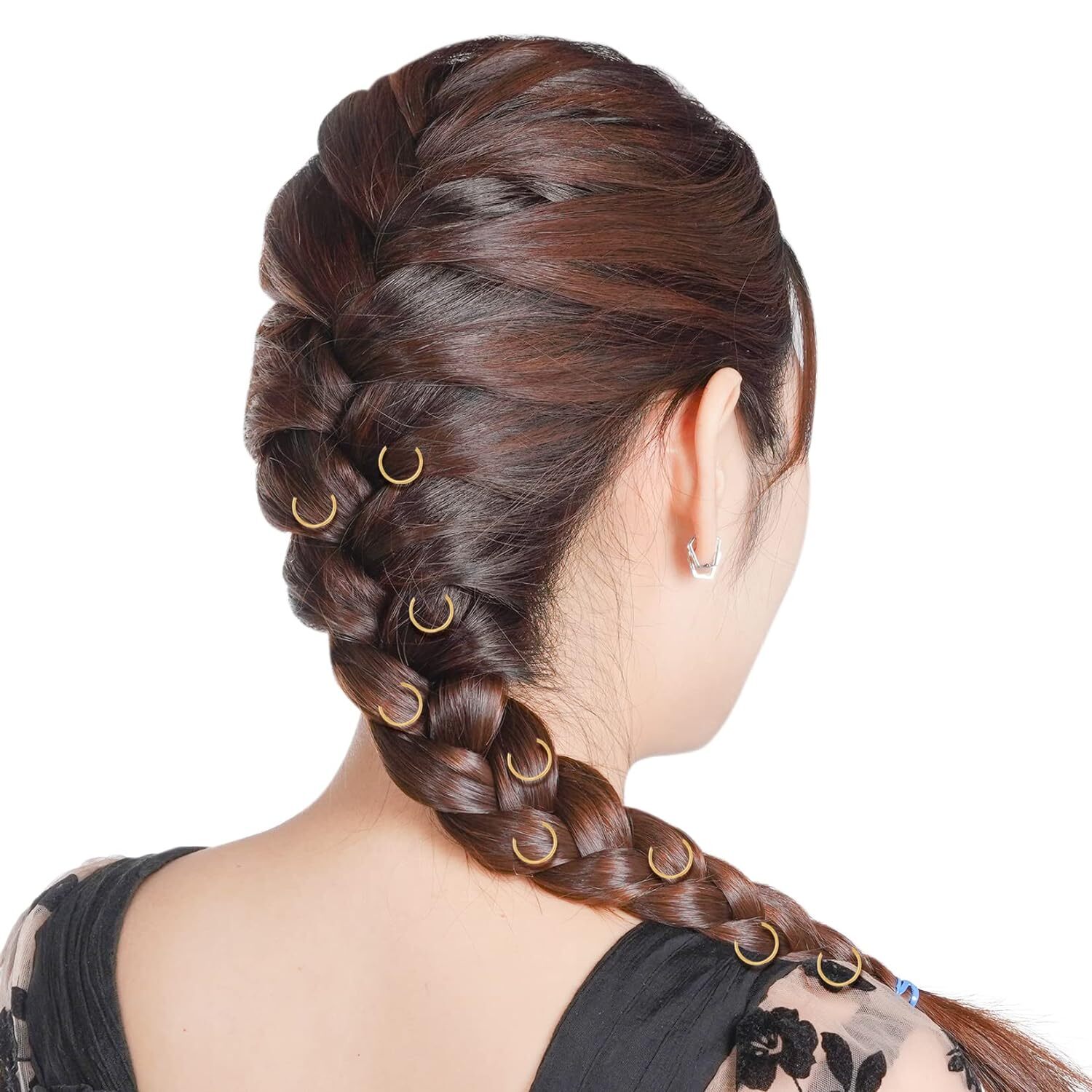 180 Pieces Hair Rings Braid 1 Count (Pack of 180), Silver, Gold, KC Gold