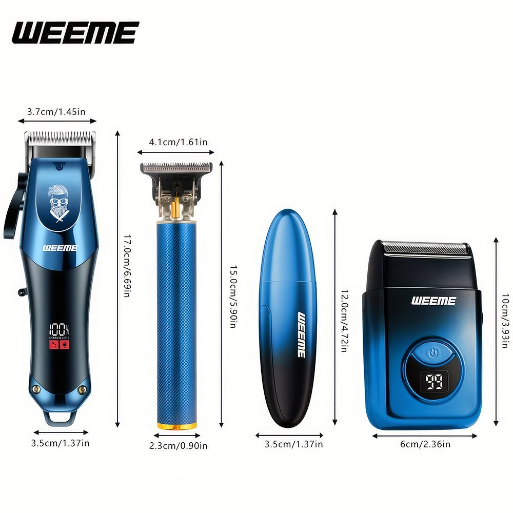 Professional Hair Clipper Rechargeable Cordless Trimmer Haircutting Set Shaver
