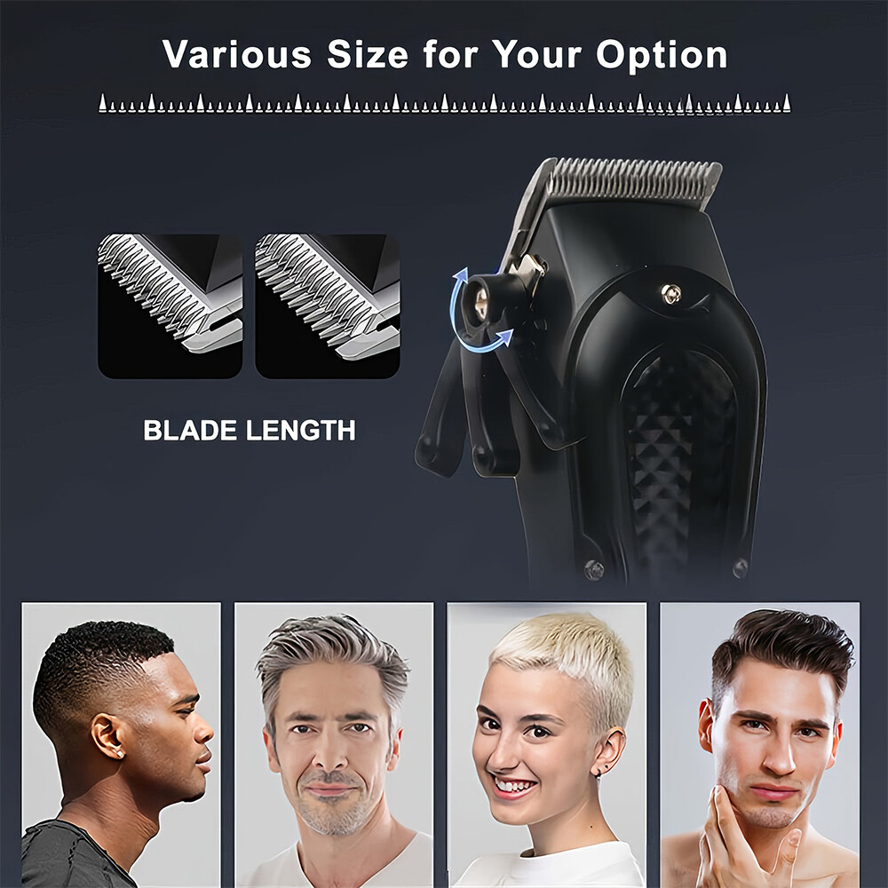 Professional Hair Clipper for Men, 3-piece Set, Beard Trimmer Shaver Set Black